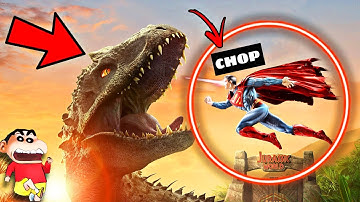 SHINCHAN and CHOP Became SUPERMAN and DESTROYED DINOSAUR WORLD ! |TEARDOWN| IamBolt Gaming