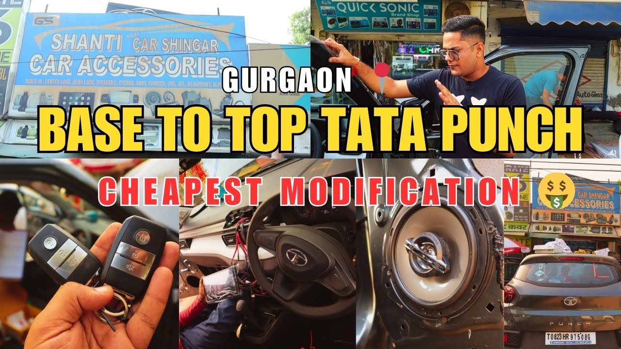 300₹ में Car LED 💡3500₹ में Android Stereo 800 में Speaker 🔊 | Tata Punch Base to Top Modification