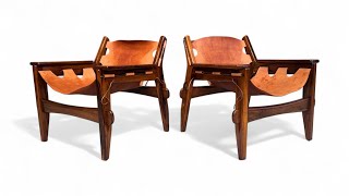 Download Lagu Armchairs “Kilin” in Hardwood \u0026 Leather, Sergio Rodrigues, 1960s - Lot 595A MP3