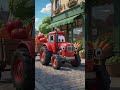 Supplying food to groceries 🍉🍈🍇 #tractor #toys #shorts #food
