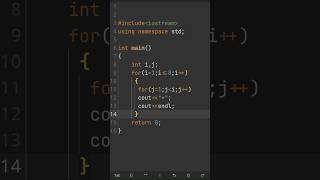 C++ Pattern Printing Tutorial | Triangle Stars using For Loop#coding #programming #cplusplus