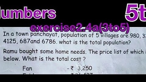 5th std maths numbers exercise 2.4a(3to5) chapter2 term1
