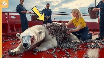 A Polar Bear, Injured by Millions of BARNACLES, was successfully rescued by a Rescue Team
