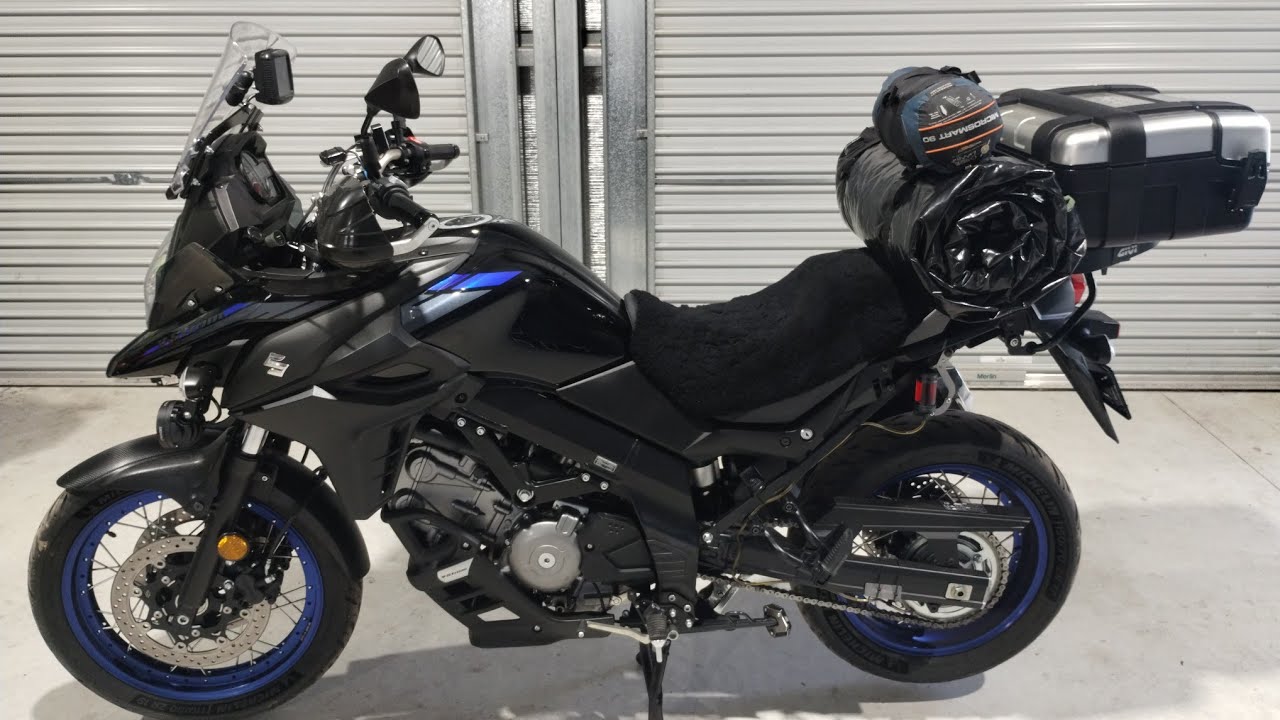 V-Strom 650 camping setup