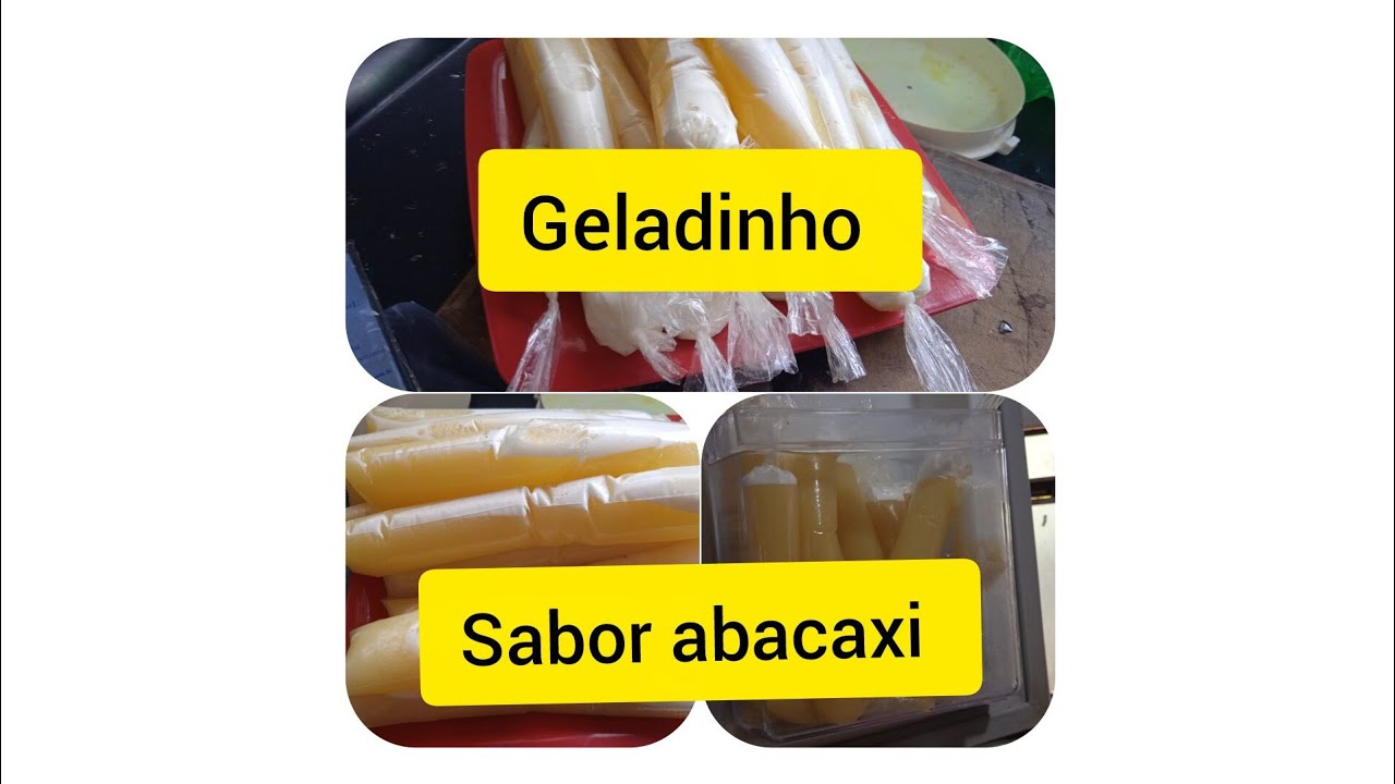 Geladinho sabor de abacaxi sem leite 😋 fica muito bom