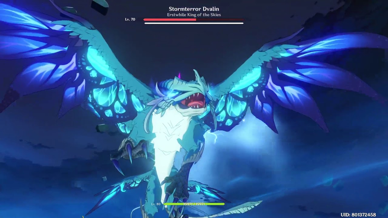 Genshin Impact: Razor vs Storming Terror IV (Dvalin)