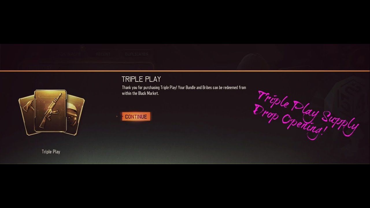 Triple Play Supply Drop Opening!