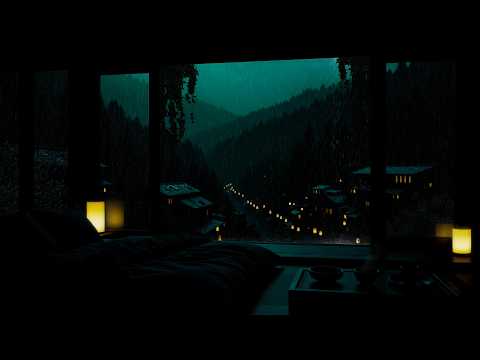 Rain Sounds in a Dark Bedroom (No Ads) Relaxing Ambience for Deep Sleep, Focus, and Meditation