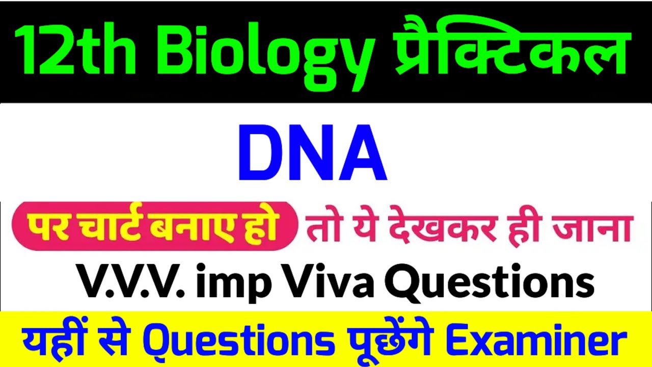 DNA Viva Questions | 12th Biology Viva Questions 2025 | board exam practical viva 2025