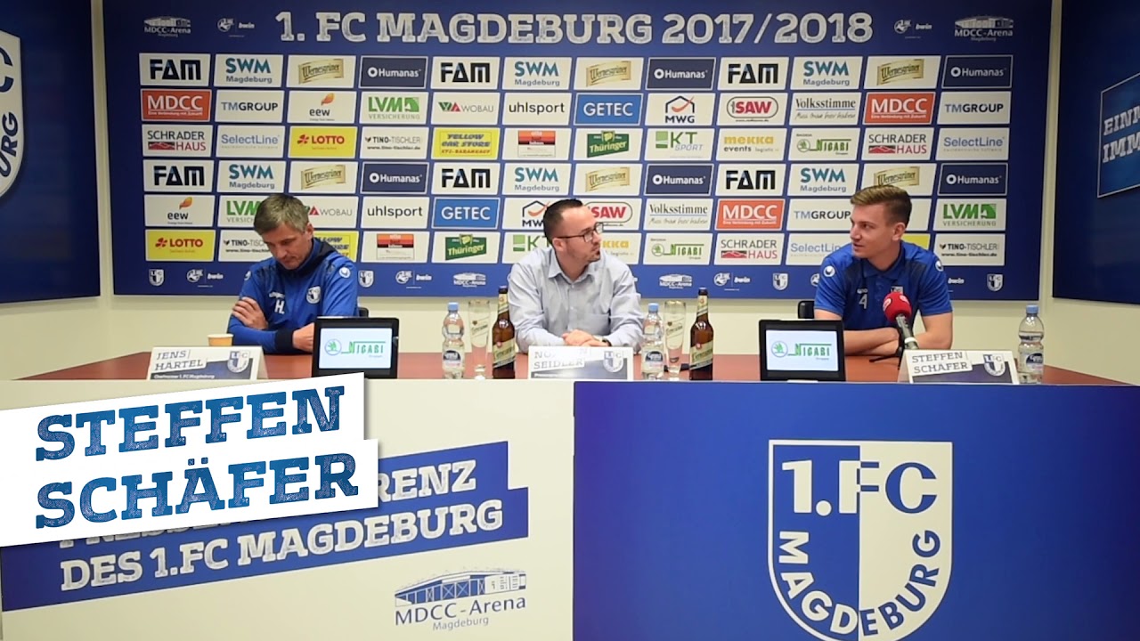 Pressekonferenz vor dem Spiel VfL Osnabrück gegen 1. FC Magdeburg fcmb bank