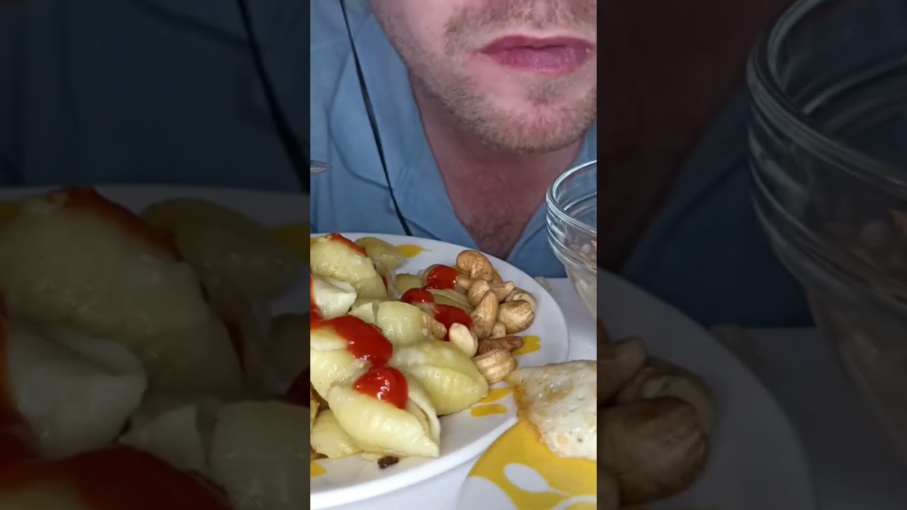 ASMR Nudeln mit Ketchup und Hähnchen | Pfannkuchen mit Hüttenkäse pasta ...