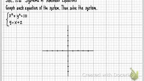 MTH151-Sec. 11.6 Systems of Nonlinear Equations (Part 1)