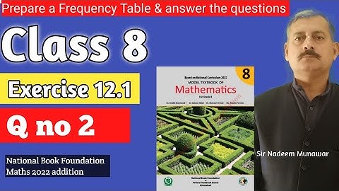 Class 8 Exercise 12.1 Q no 2 How  prepare  Frequency Table Ex 12.1 NBF Maths Sir Nadeem Munawar