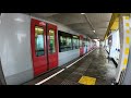 Departing metro line D and arriving metro line E in Rijnhaven Rotterdam