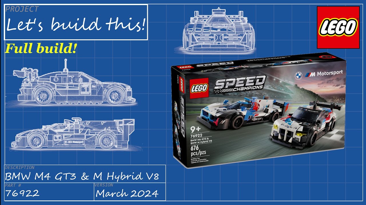 Let's build this live! - LEGO Speed Champions - 76922 BWM M4 GT3 & M Hybrid V8 pack - Full build