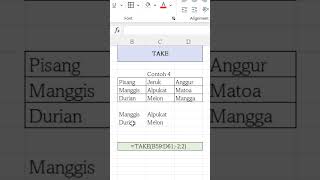 Cara Menggunakan Fungsi TAKE Pada Excel-04 Shorts