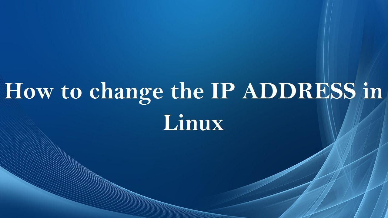 How to change the IP ADDRESS in Linux ( Tamil ) - YouTube