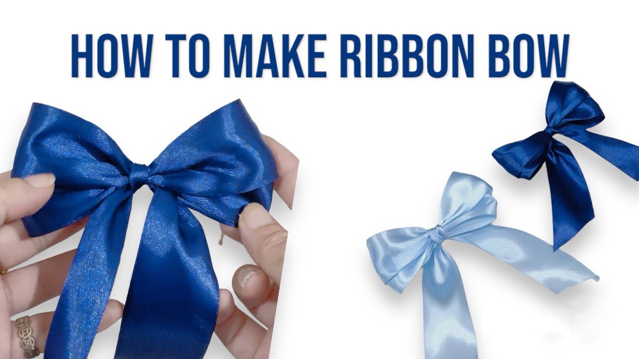 How to make Ribbon Bow/ Bow Tutorial using 4cm Satin Ribbon - YouTube