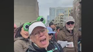 Hundreds protest in a ‘sing resistance’ outside ICE facility days after court ruling
