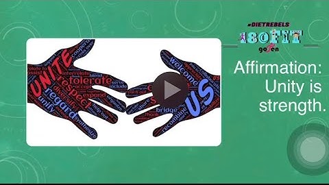 Affirmation Unity is strength.