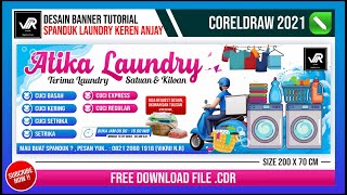 Desain Spanduk Laundry Kiloan  . With CorelDraw 2021