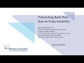 HealthyU webinar series - Preventing back and neck pain from common daily activities