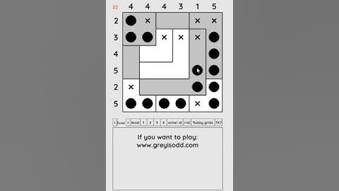 Grey is Odd - Today grids. Solution level 4 6X6 dated 04-12-2024