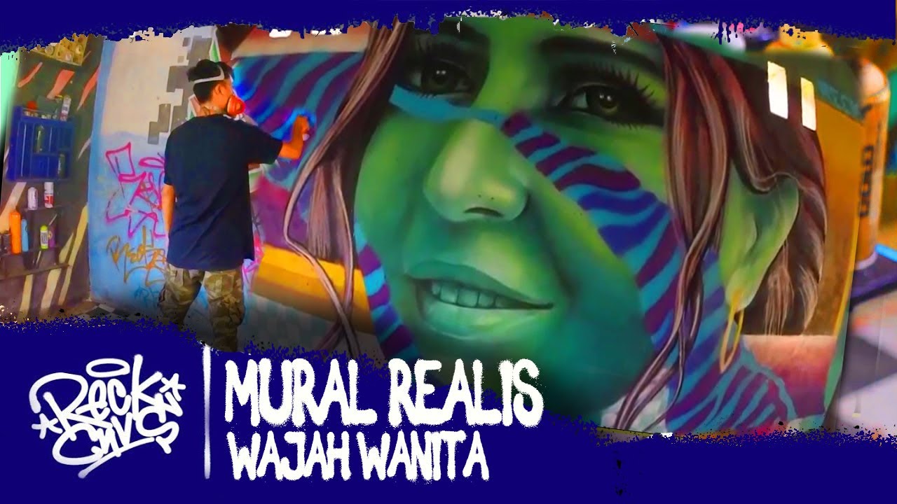 Menggambar Mural Graffiti Realis Portrait Wajah Wanita (Real Time) RECKCNVS
