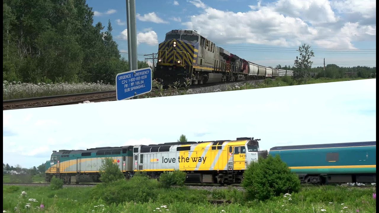 Birthday Railfanning 2024 ! Fast CN 507 with a K5CA-LS horn & Via 15 ...