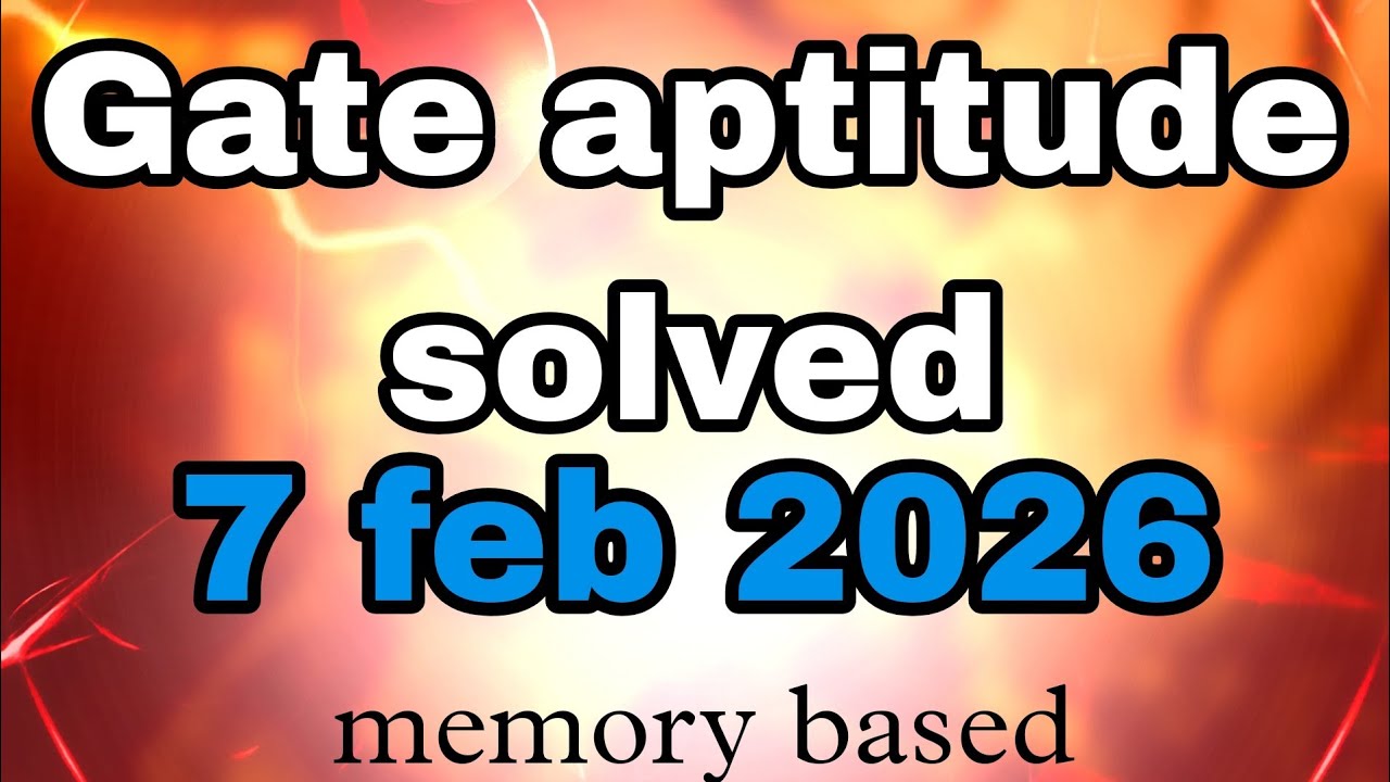 Gate 2026 Aptitude Solved question | Memory based