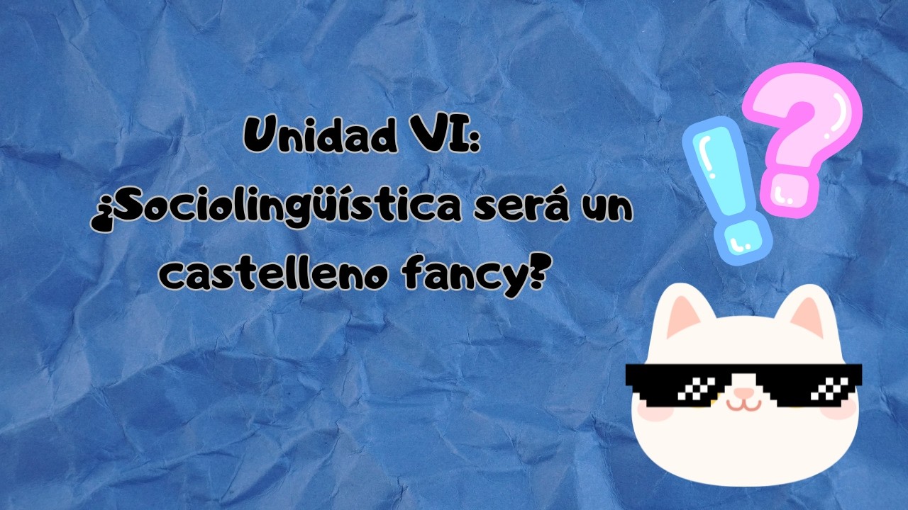 Unidad VI: Sociolingüística