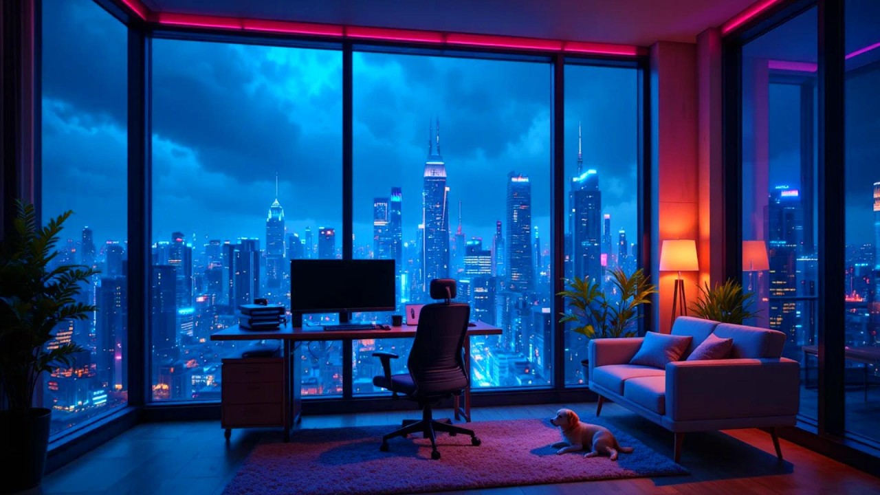 Ethereal Chill Space 💜 Soft Rain Lofi Beats for Focused Work & Peaceful Nights