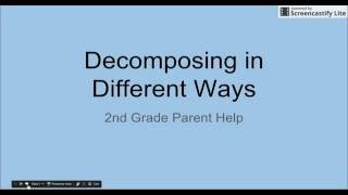 2nd Grade Parent Help: Decomposing Numbers in Different Ways