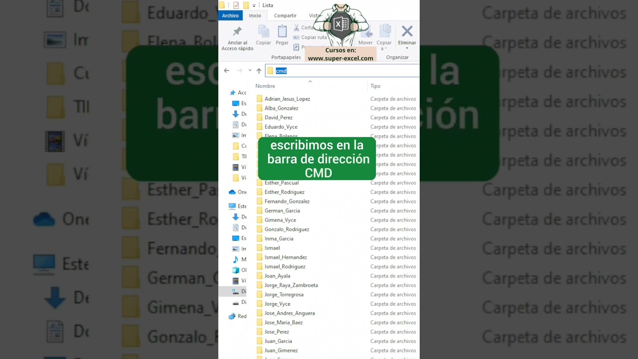 De CARPETAS a LISTA de EXCEL 