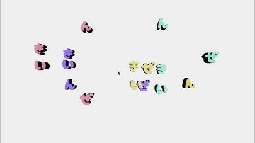 Text gathered in the mouse / Three.js