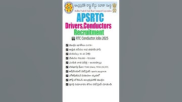 🚌 RTC Conductor Jobs 2025