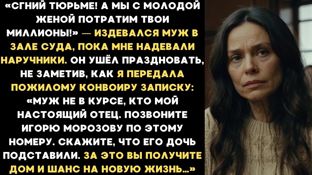 Муж посадил меня в тюрьму, но конвоир, узнав, кто мой отец, заявил: Завтра твой муж всё потеряет...