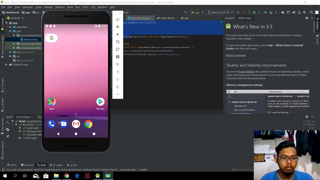 1.1 Android Studio and Hello World - YouTube
