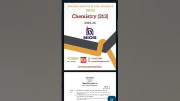 NIOS Chemistry (313) Solved TMA English Medium 2025-26 #nios #niostma #niostma2026 #solvedassignment