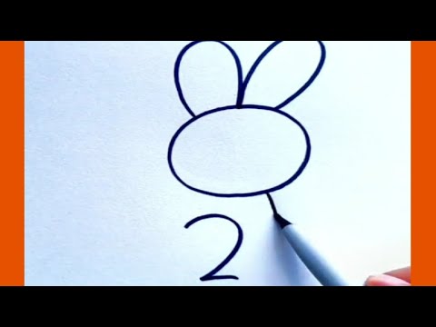 رسم سهل طريقة رسم ارنب بالأرقام تعلم الرسم        
