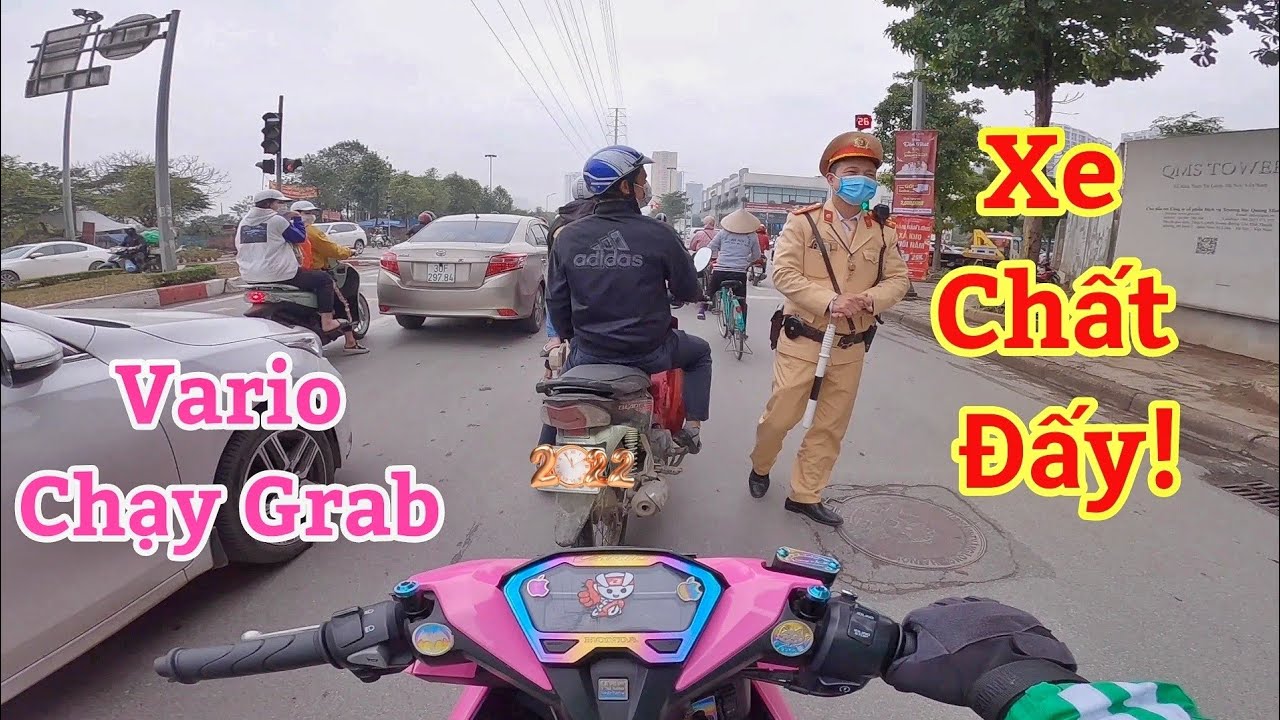 Vario không gương chạy Grab tại Hà Nội và cái kết - Xế Tuyển - YouTube