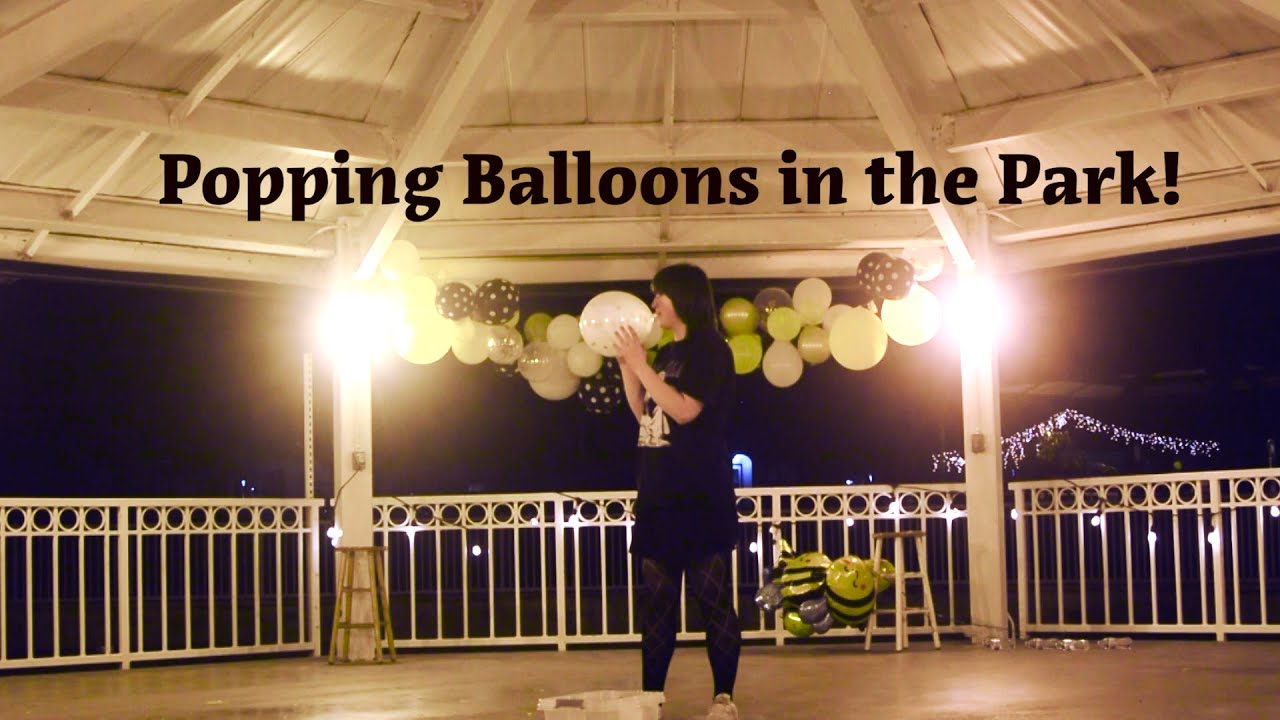 Popping Balloons at the Public Park - YouTube