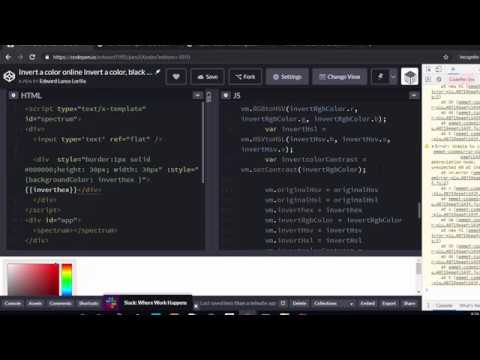 vuejs Invert a color online javascript