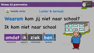 NT2 G11  Want & omdat  conjuncties  waarom  grammatica Nederlands 1.2 grammar #learndutch