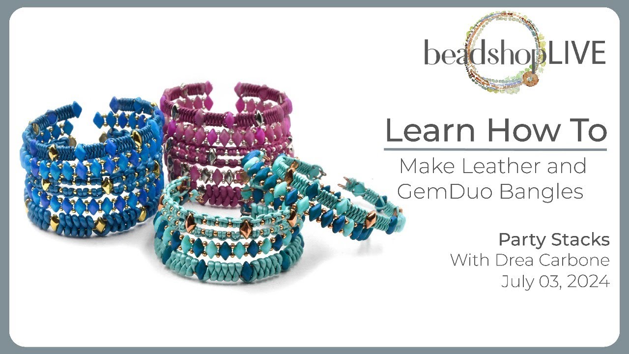 Beadshop LIVE: Make Leather & GemDuo Bangles - YouTube