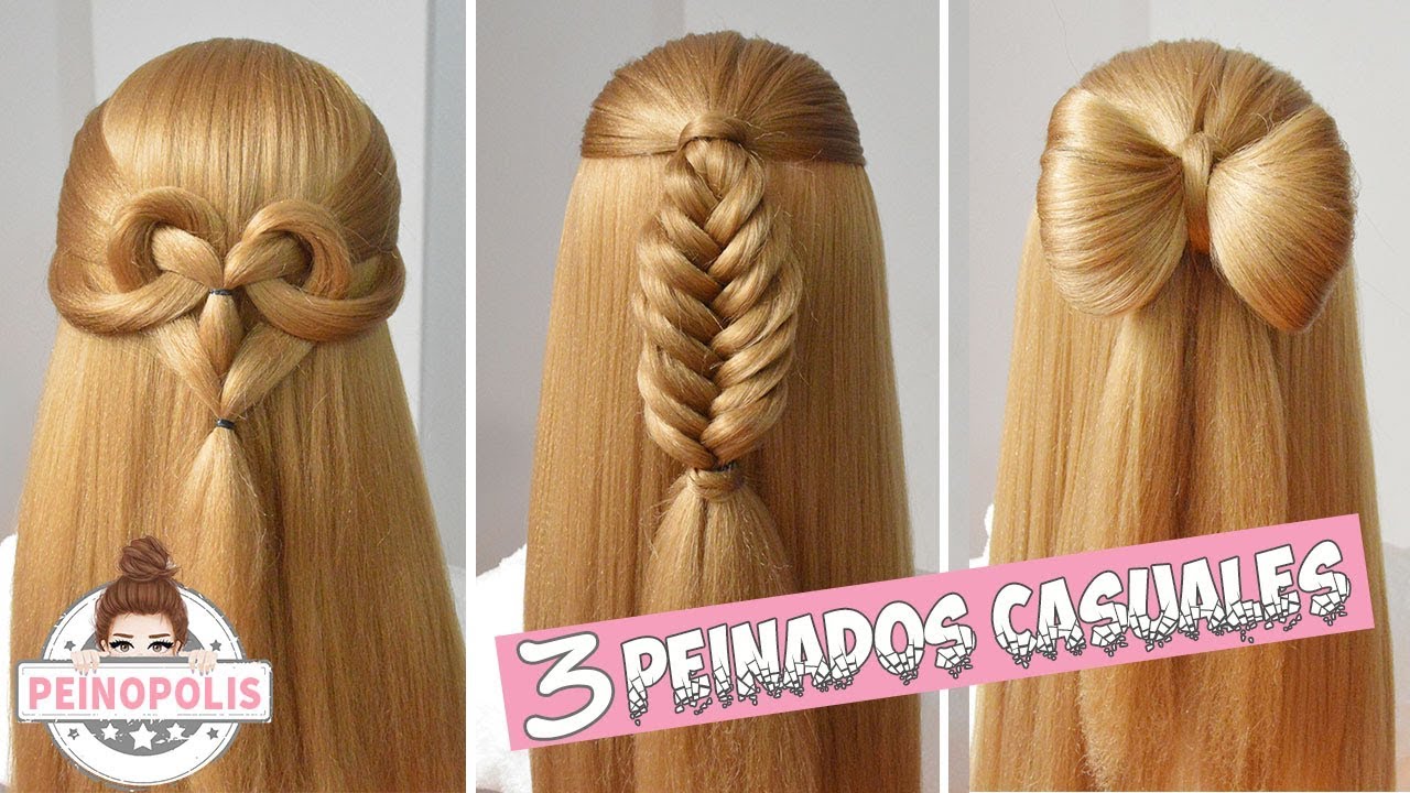 3 Peinados Casuales Con Cabello Suelto Trenzas Faciles Y