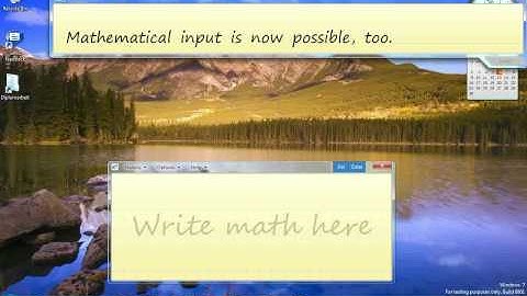 Windows 7 TabletPC Input Panel Math Input