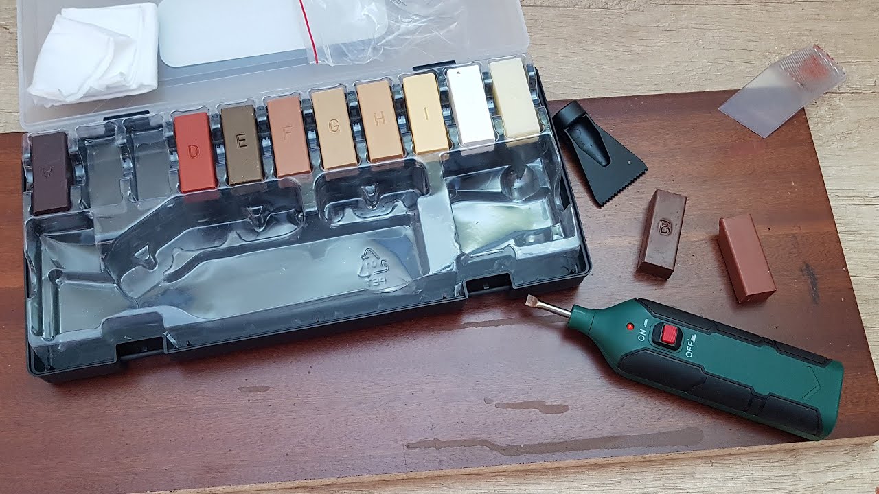 NYBQ Laminat Reparaturset, 41 Stücke Holz Parkett Reparaturset Für Laminatboden, Holzkitt, Möbel Reparatur Set-stellt Jede Holzoberfläche Wieder Her