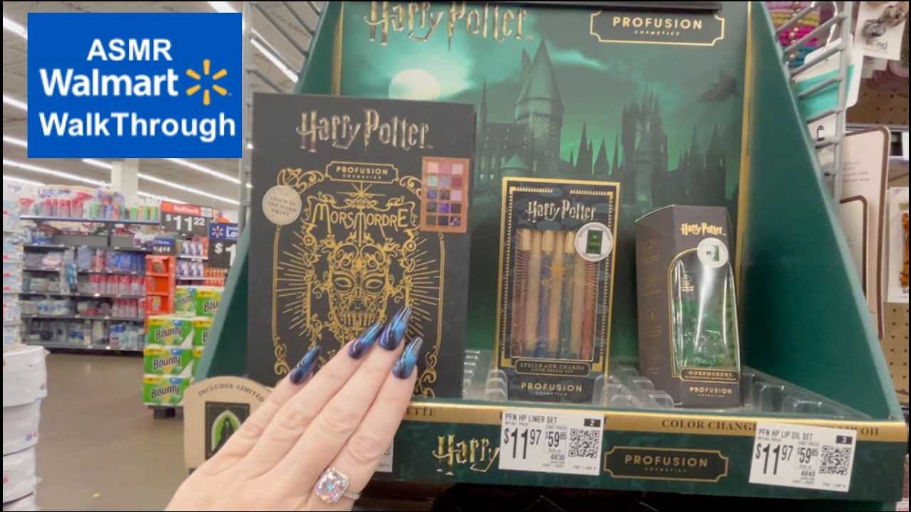 ASMR Gum Chewing Walmart Store WalkThrough with Background Sounds & Tapping