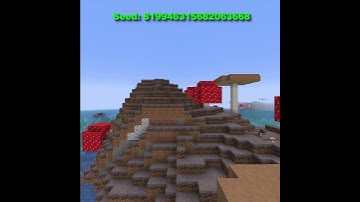 Minecraft 1.17 java seed: Spawn in the huge mushroom island with warm ocean #shorts